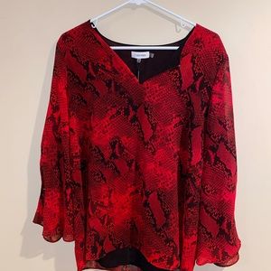 Brand New Red Calvin Klein Blouse
